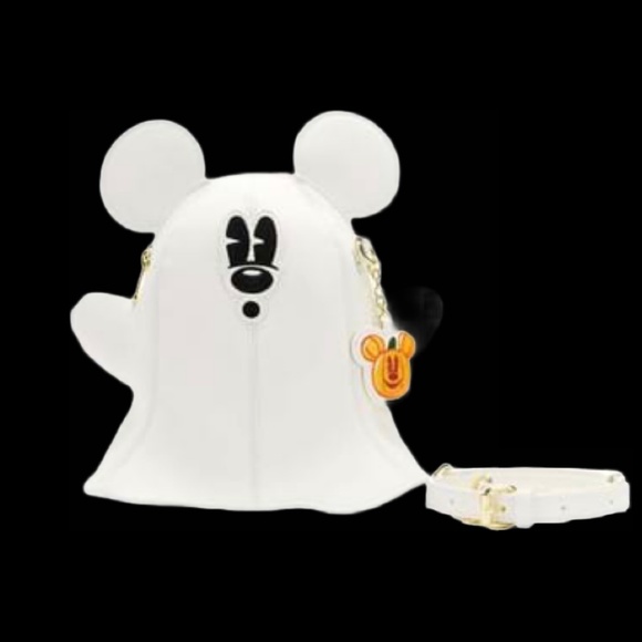 Loungefly Stitch Shoppe Mickey Mouse Glow Ghost Crossbody Bag - Picture 4 of 7